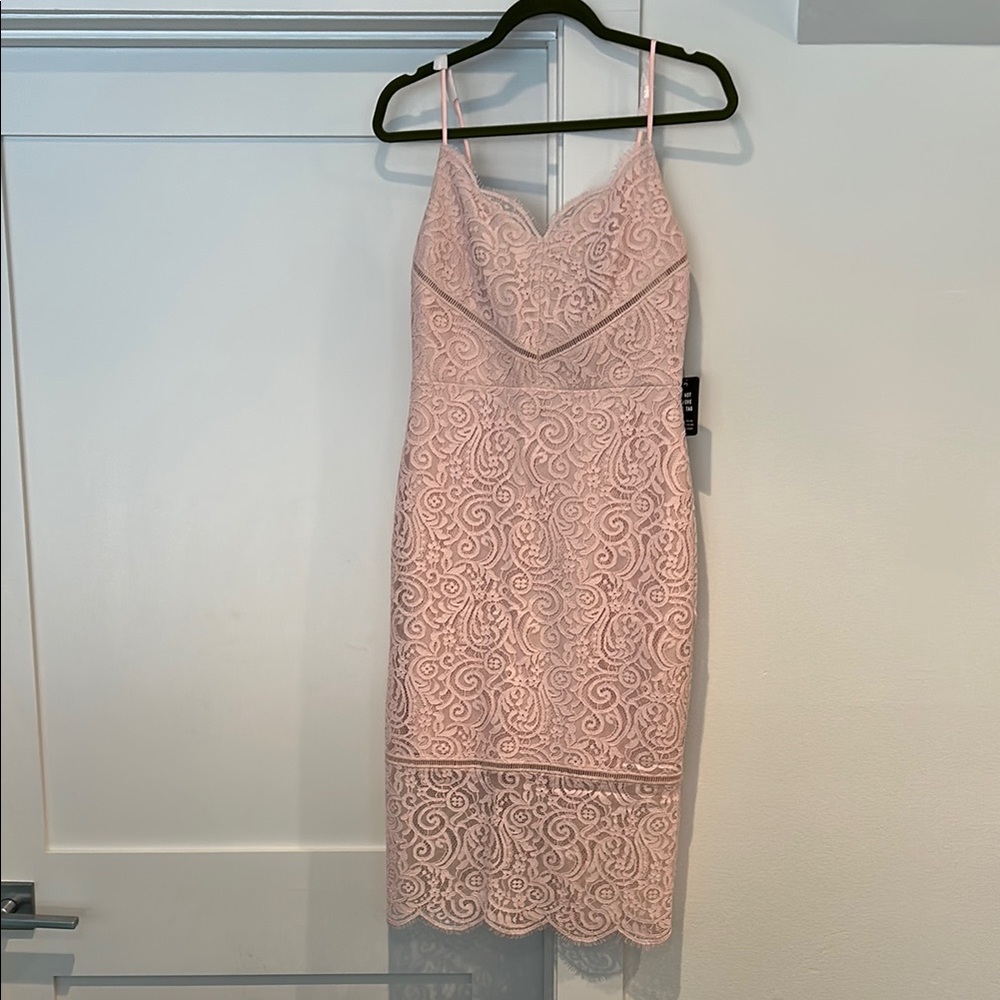 Elegant Pink Lace Dress
